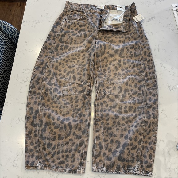 Free People Animal Print Boot Cut Jeans - Picture 5 of 12